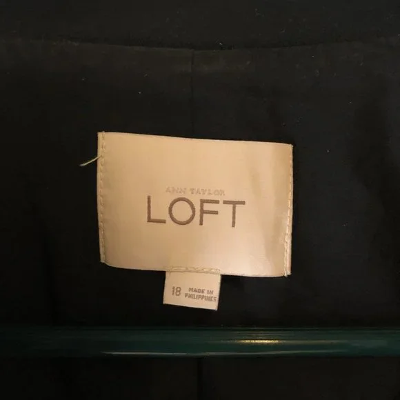 LOFT Sz 18 open-style Black blazer - Picture 5 of 6